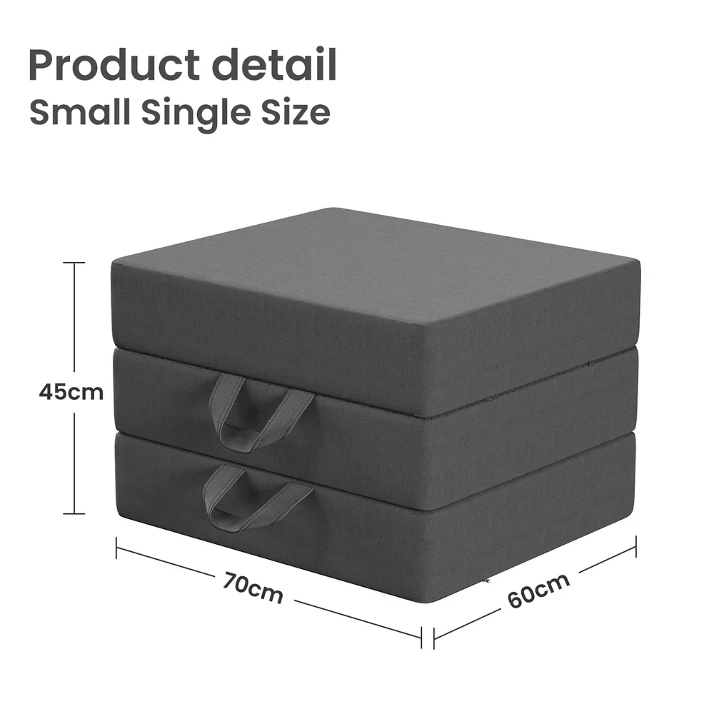 Folding Mattress Small Single Trifold Mattress Firm Support Foam Washable Cover 15cm - Image 4