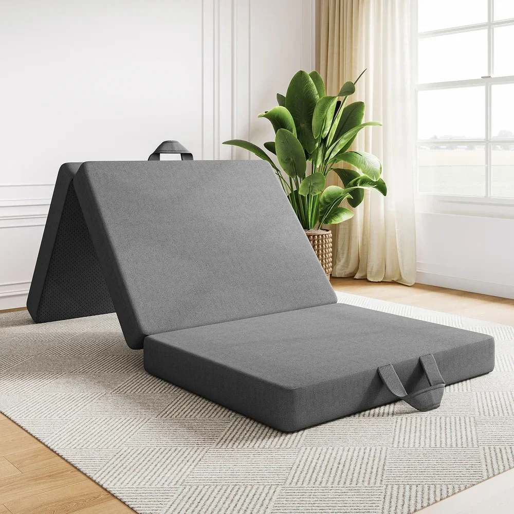 Folding Mattress Small Single Trifold Mattress Firm Support Foam Washable Cover 15cm - Image 5
