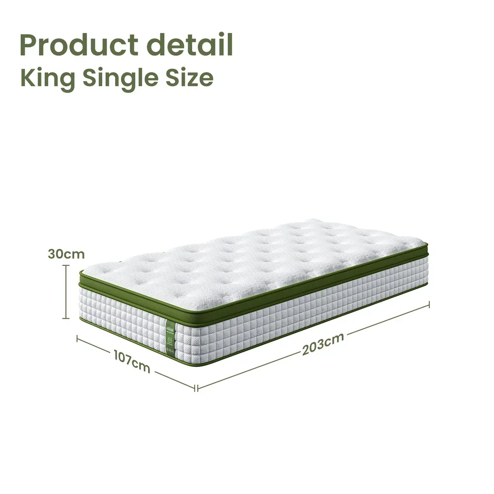 King Single 30cm Hybrid Mattress Cooling Gel Memory Foam 5 Zone Pocket Spring Bed Temperature Regulating - Image 4
