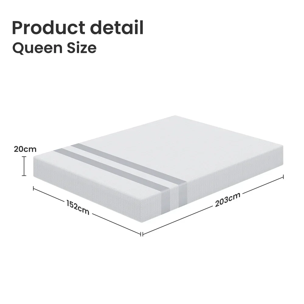 Queen Memory Foam Mattress 20cm Cooling Gel Foam Mattress in a Box Medium Soft Feel - Image 2