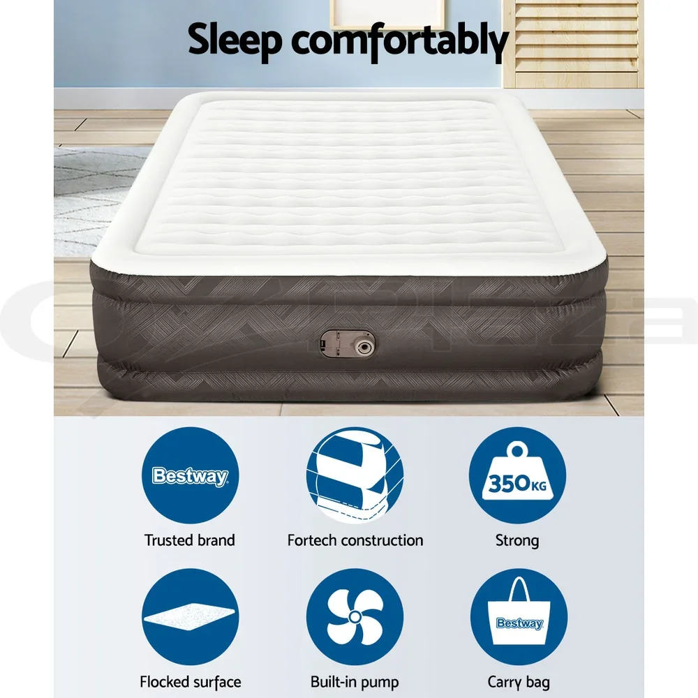 Air Mattress Queen Inflatable Bed 46cm Airbed Grey - Image 5