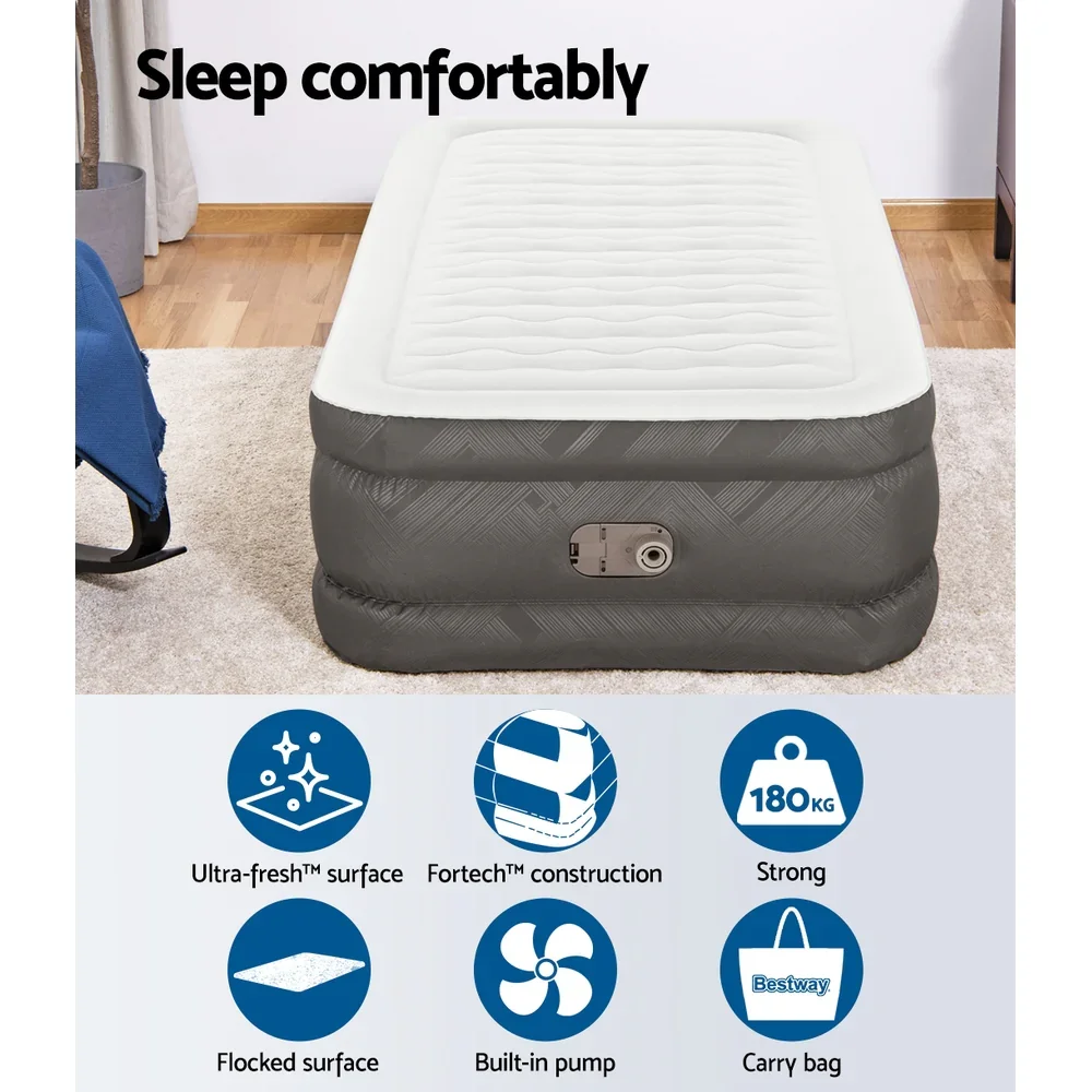 Air Mattress Single Inflatable Bed 46cm Airbed Grey - Image 5
