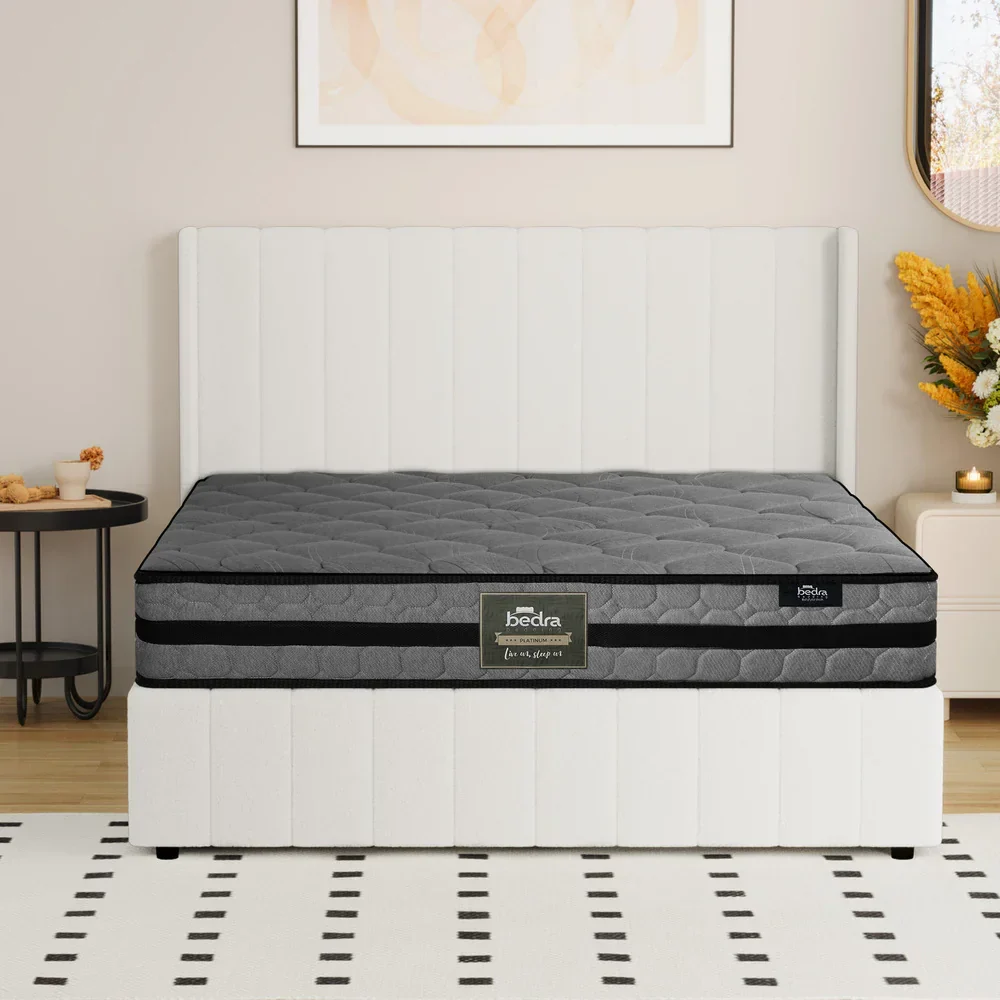 Bed Frame with Mattress Set Double Size Gas Lift Boucle BILY - Image 2