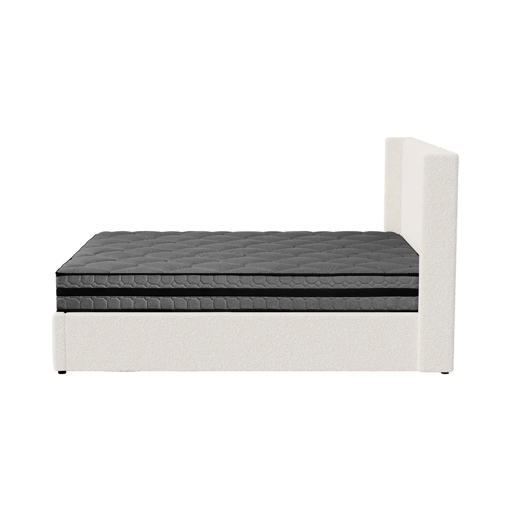 Bed Frame with Mattress Set Double Size Gas Lift Boucle BILY - Image 4