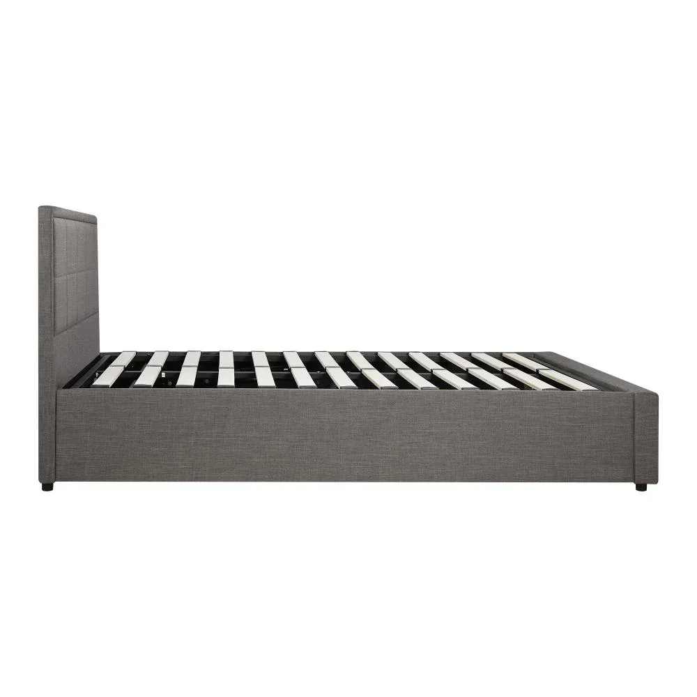 Bed Frame King Single Gas Lift Storage Base Fabric Grey - Image 6