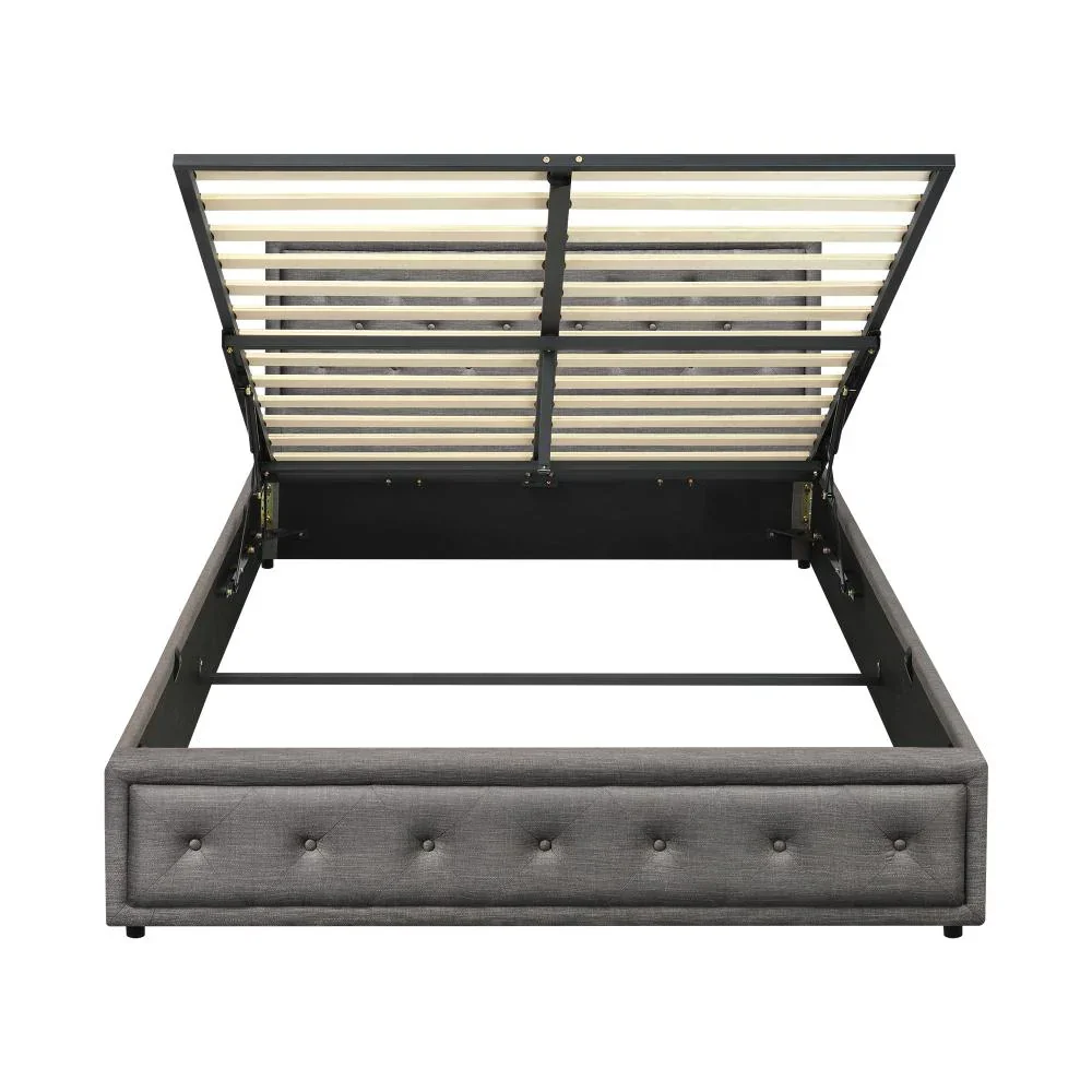 Double Bed Frame with Storage Space Gas Lift Grey - Image 6