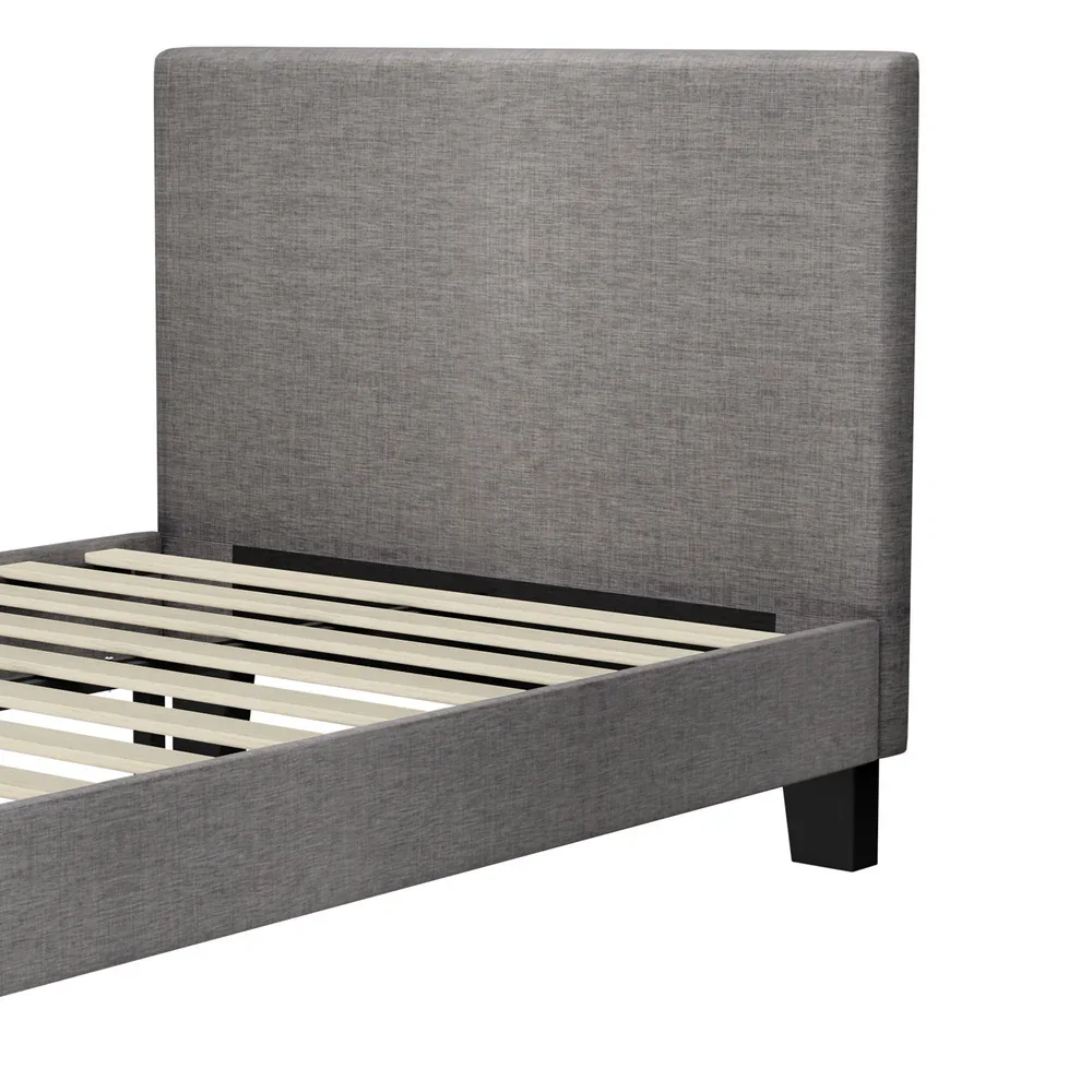 Bed Frame King Single Wooden Slats Fabric - Image 7
