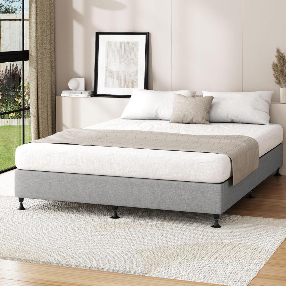 Bed Frame Double Size Fabric Grey - Image 6