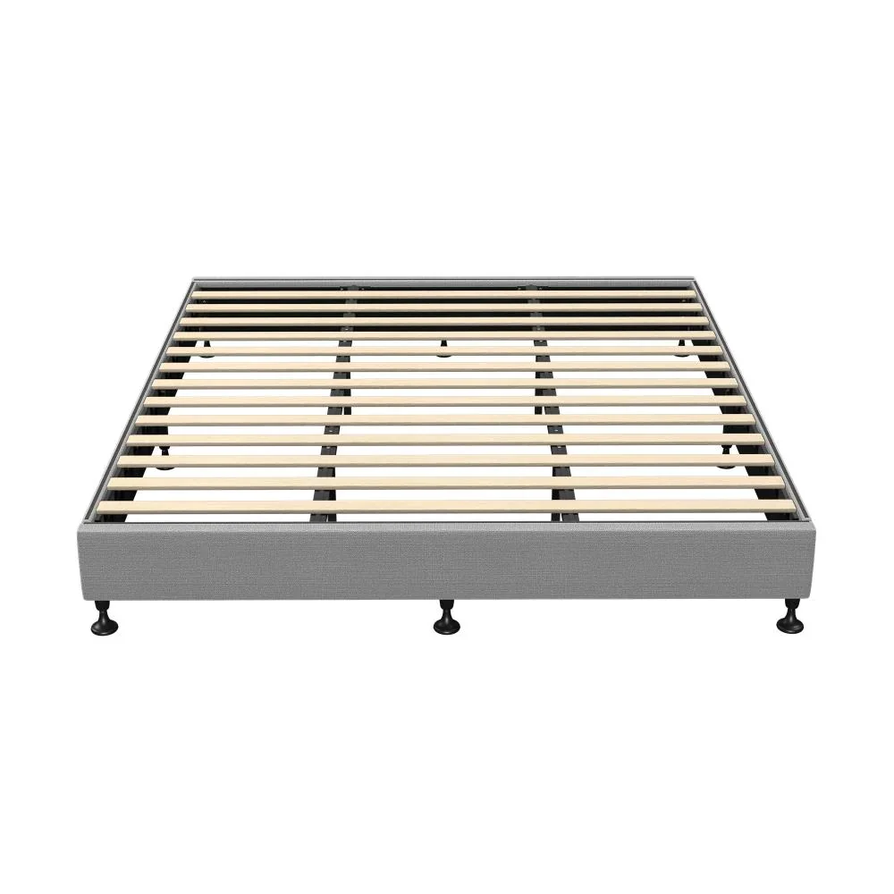 Bed Frame King Size Fabric Grey - Image 2