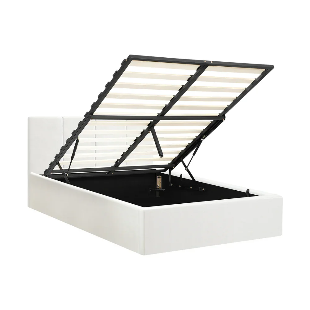 Bed Frame King Single Gas Lift Base PU Leather ZOE - Image 2