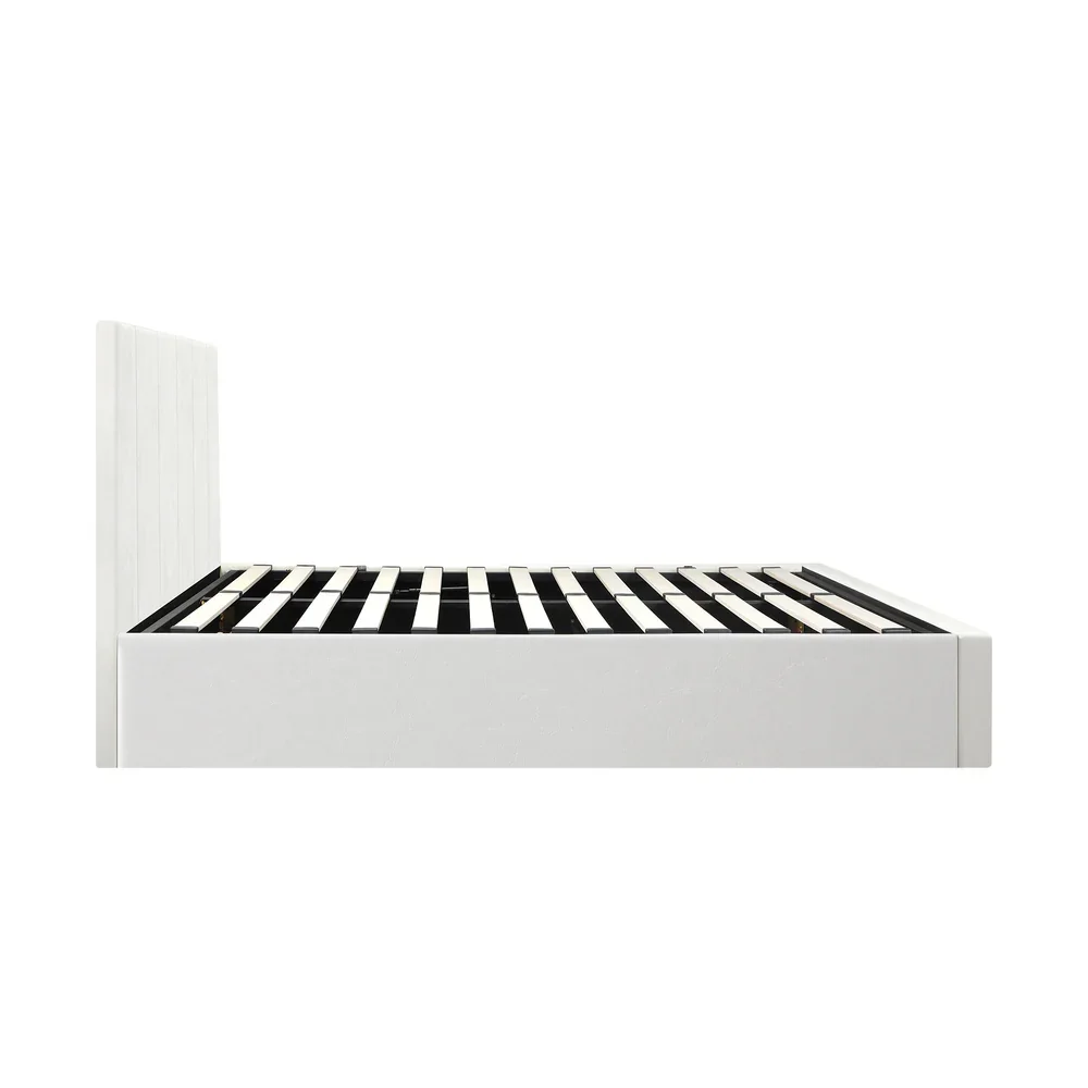 Bed Frame Queen Size Gas Lift Base PU Leather ZOE - Image 4