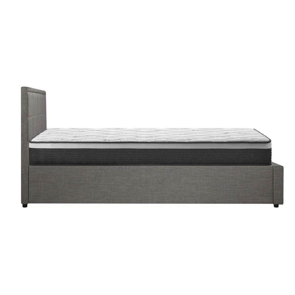 Bed Frame With Mattress Set King Single Gas Lift Grey BOSS - Image 5