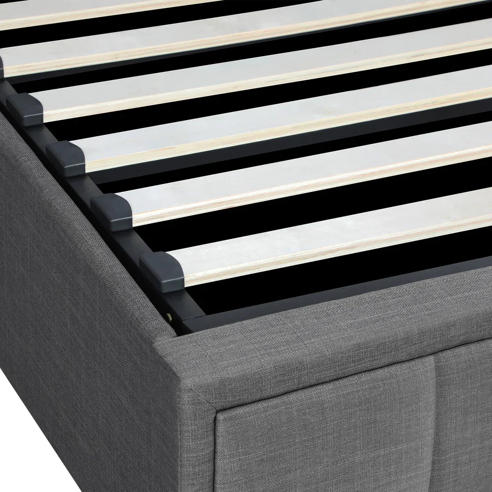 Bed Frame With Mattress Set King Single Gas Lift Grey BOSS - Image 8