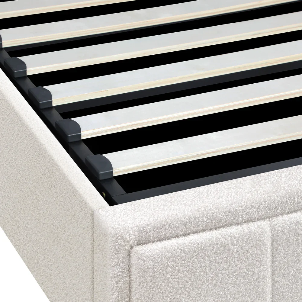 Bed Frame With Mattress Set Queen Size Gas Lift White BOSS - Image 6