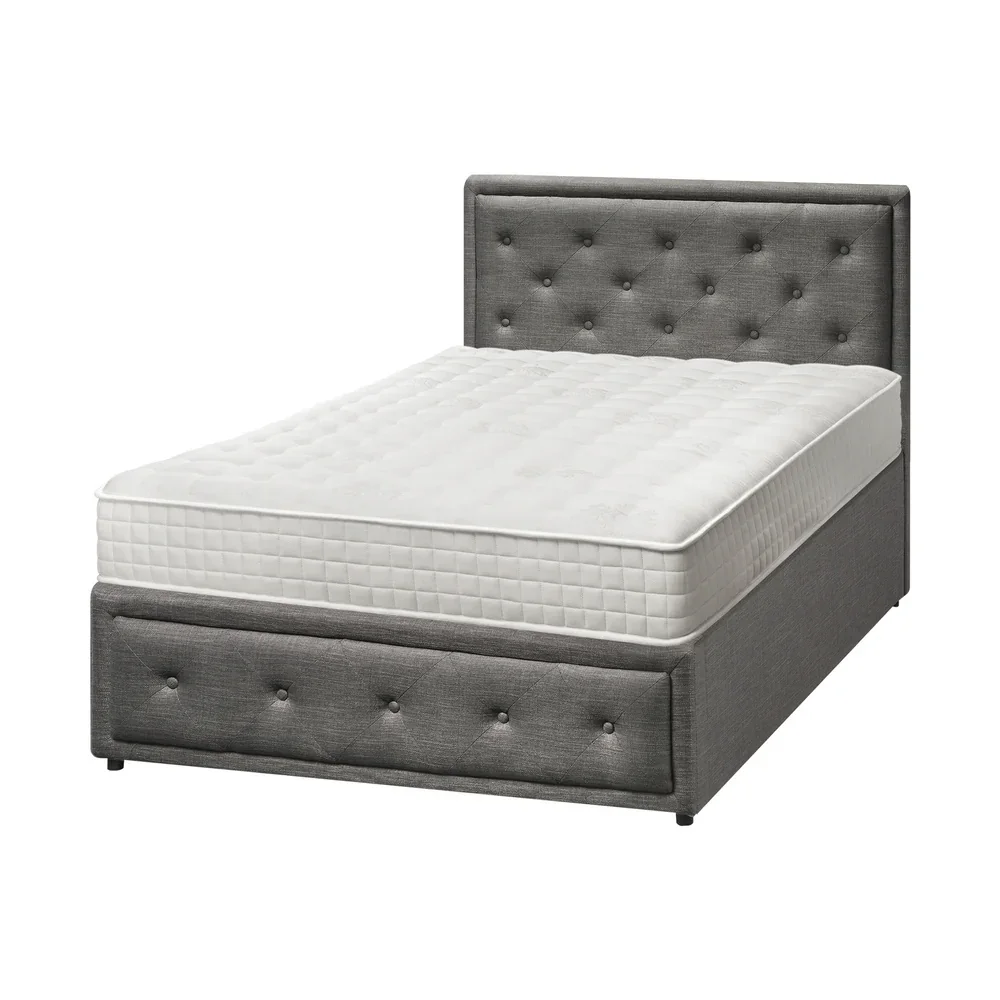Bed Frame with Mattress King Single Gas Lift Grey Fabric - Image 7