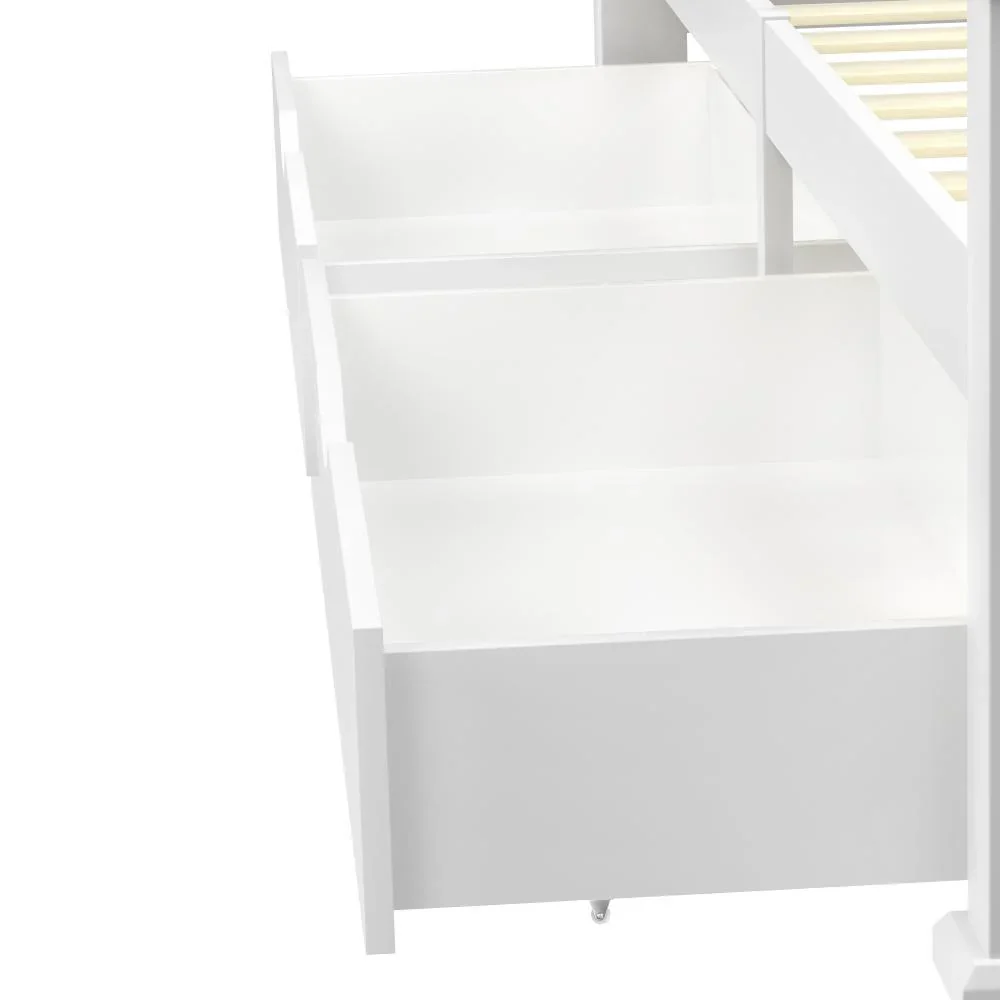 2x Storage Drawers Timber Trundle White - Image 3