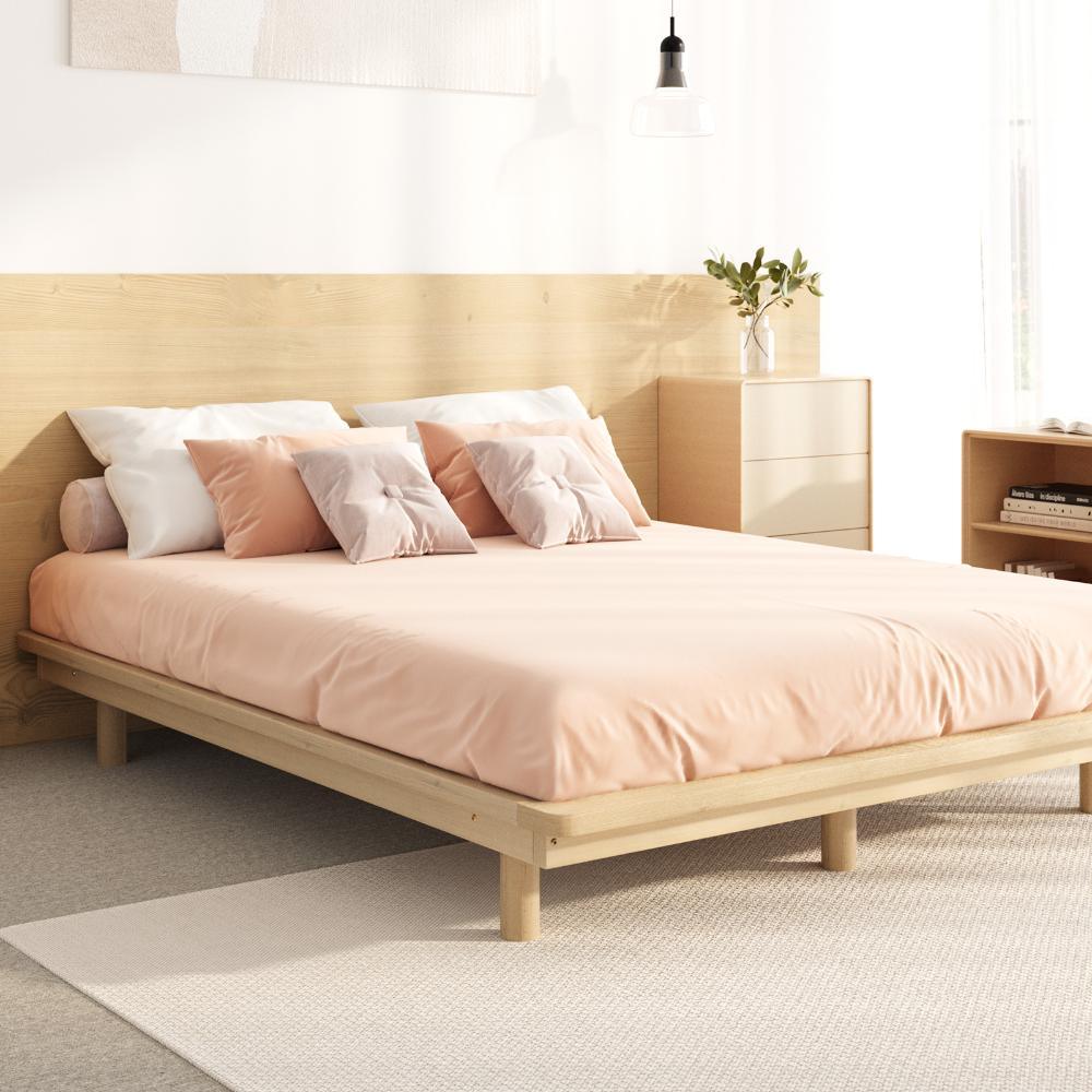 Bed Frame Double Size Wooden Bed Base Timber Platform - Image 2