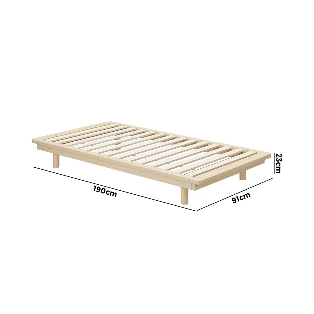 Bed Frame Single Size Wooden Bed Base Timber Platform - Image 4