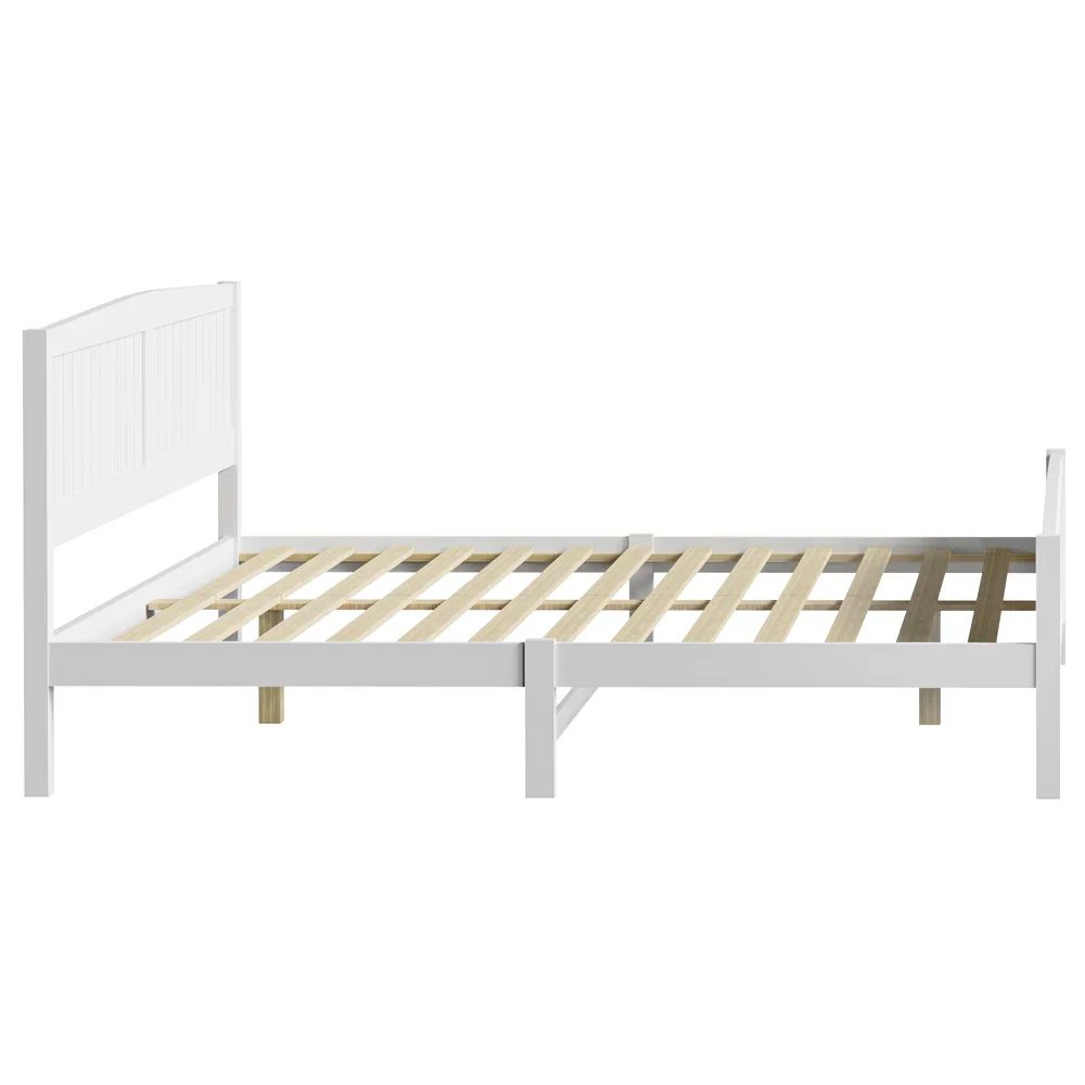 Bed Frame King Size Timber Platform White - Image 8