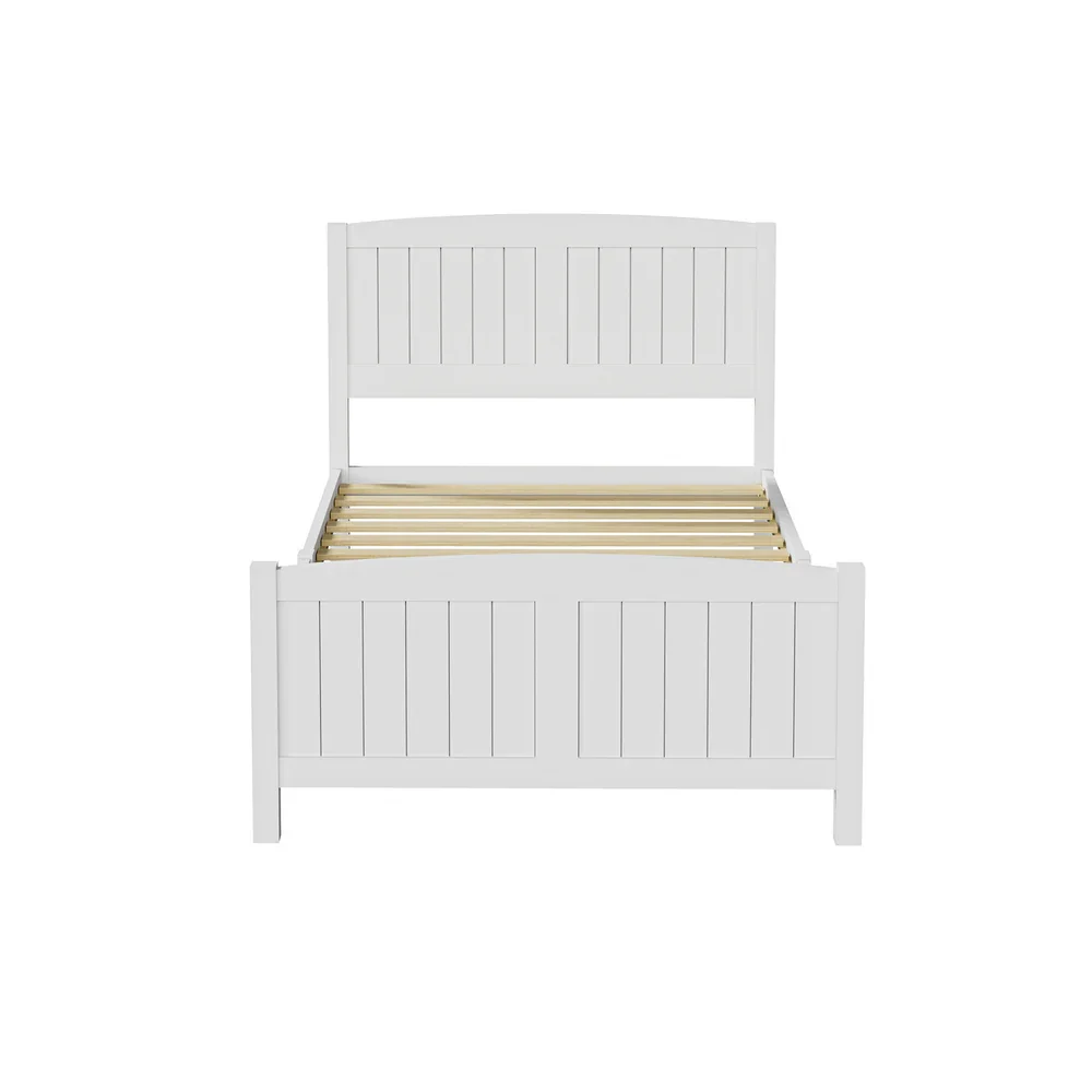 Bed Frame King Singe Size Timber Platform White - Image 2