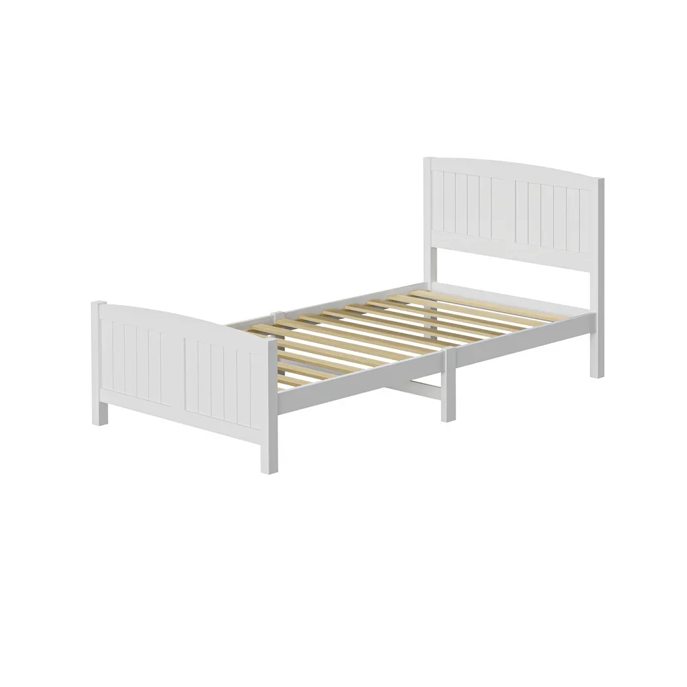Bed Frame King Singe Size Timber Platform White - Image 7