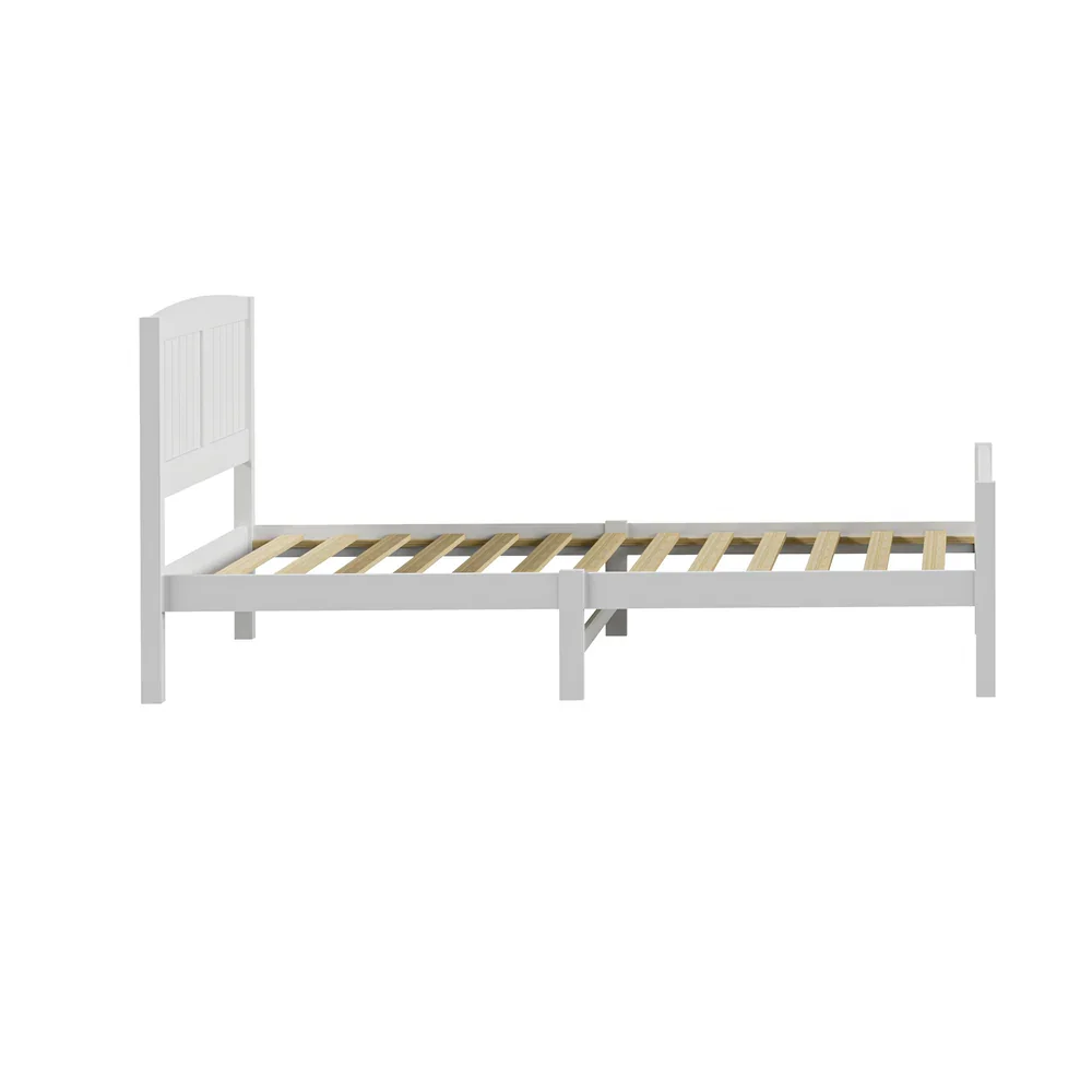 Bed Frame King Singe Size Timber Platform White - Image 8