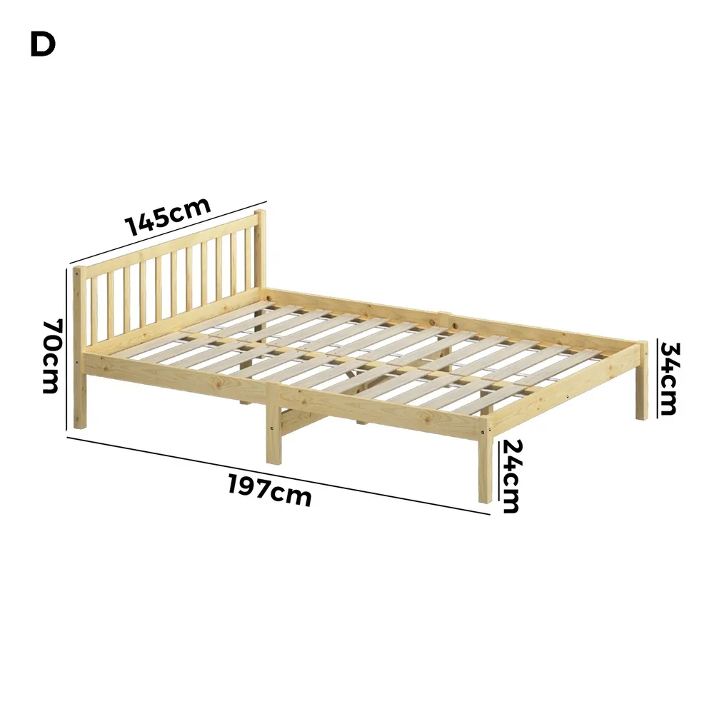 Wooden Bed Frame Double Size Slat Support - Image 6
