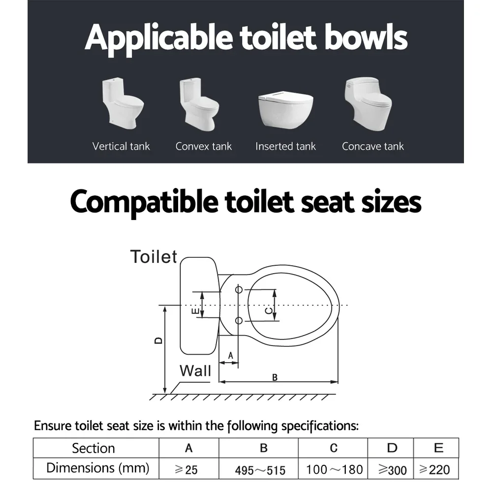 Cefito Electric Bidet Toilet Seat Cover Auto Smart Water Wash Dry Panel Control - Image 6