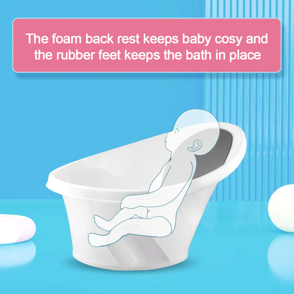 Black Baby Bath With Backrest & Bum Bump Support - Image 3