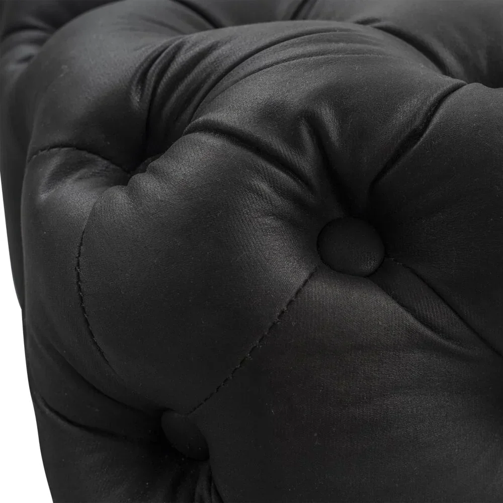 Black Leathaire Ottoman-Rectangular - Image 6