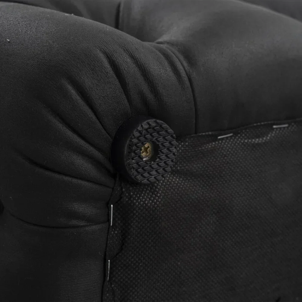 Black Leathaire Ottoman-Rectangular - Image 8