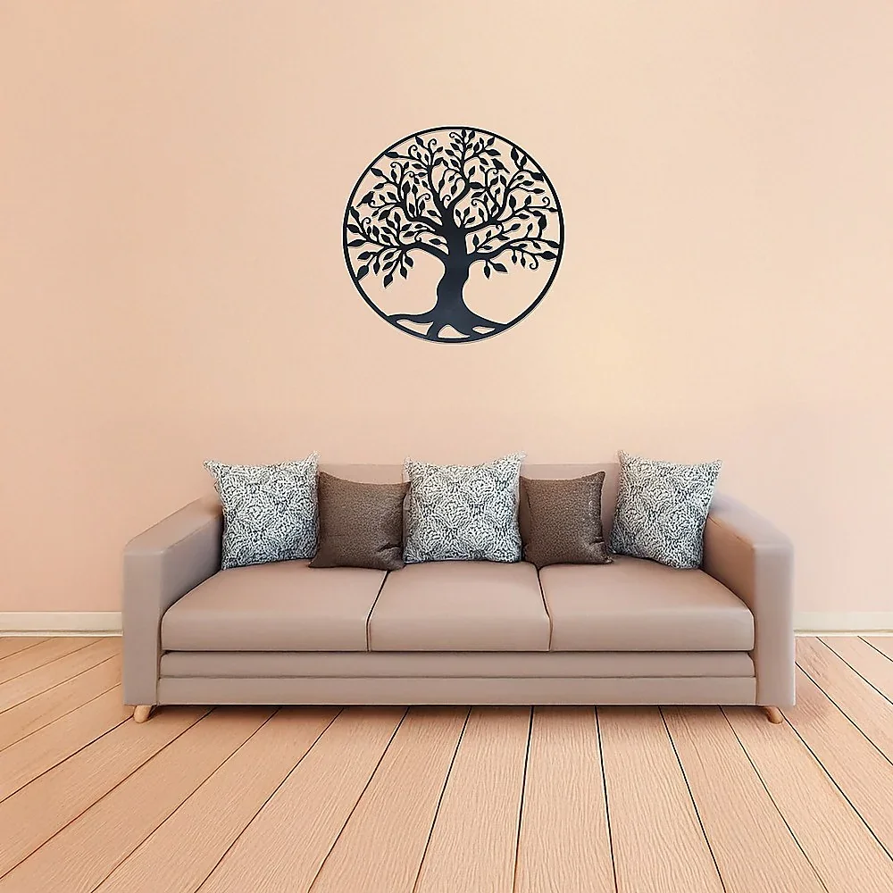 Black Tree of Life Wall Art Hanging Metal Iron Sculpture Garden 60cm - Image 6