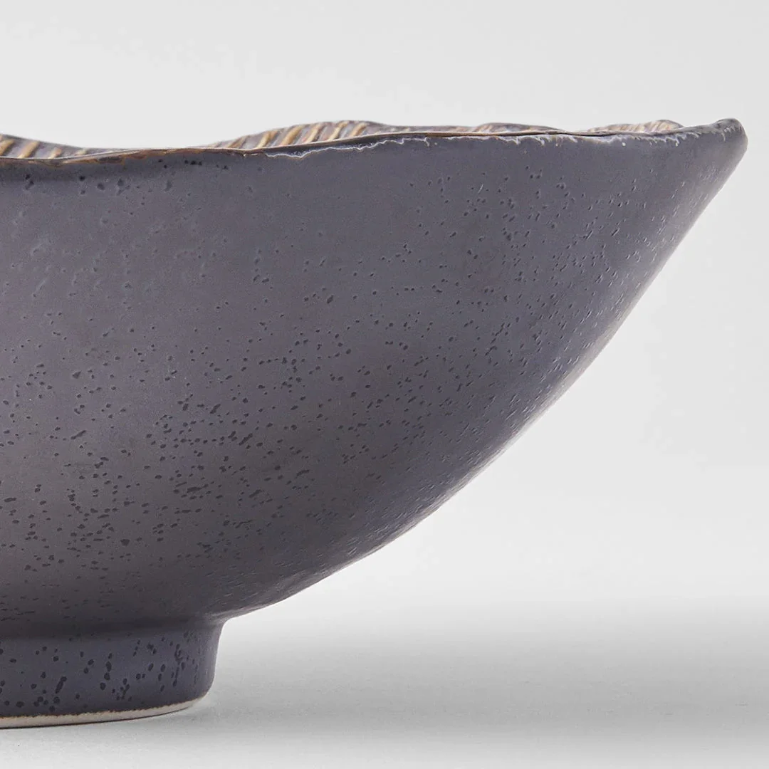 Bowl Irregular 22cm Akane Grey Glaze - Image 4