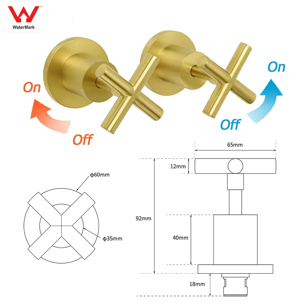 Brushed Gold 12" Large Shower Head One Spray Mode Handheld Rose Sliding Rail Arm Round Mixer Set - Image 9