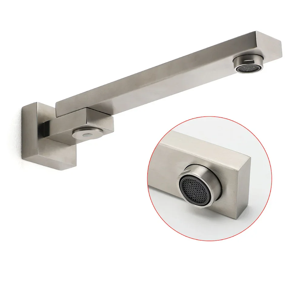 Brushed Nickel Square Stainless Steel Swivel Spout Bathtub Bubble Faucet Outlet - Image 3