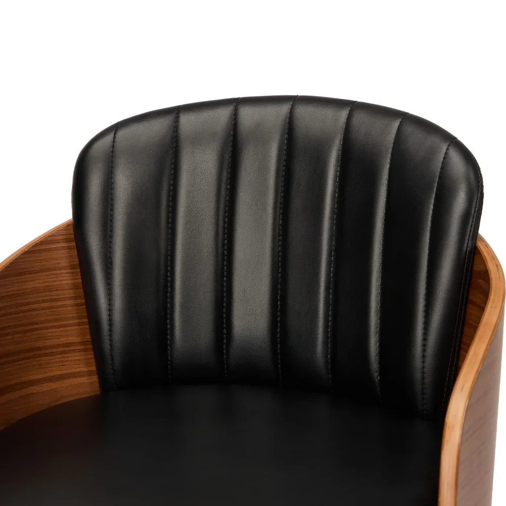 2x Bar Stools Swivel Counter Gas Lift Chair Leather Black - Image 9