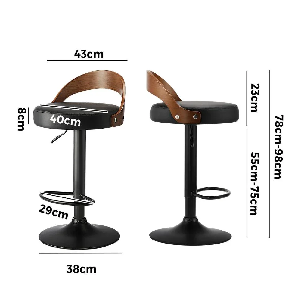 Bar Stools Gas Lift Swivel Padded Seat x2 - Image 6