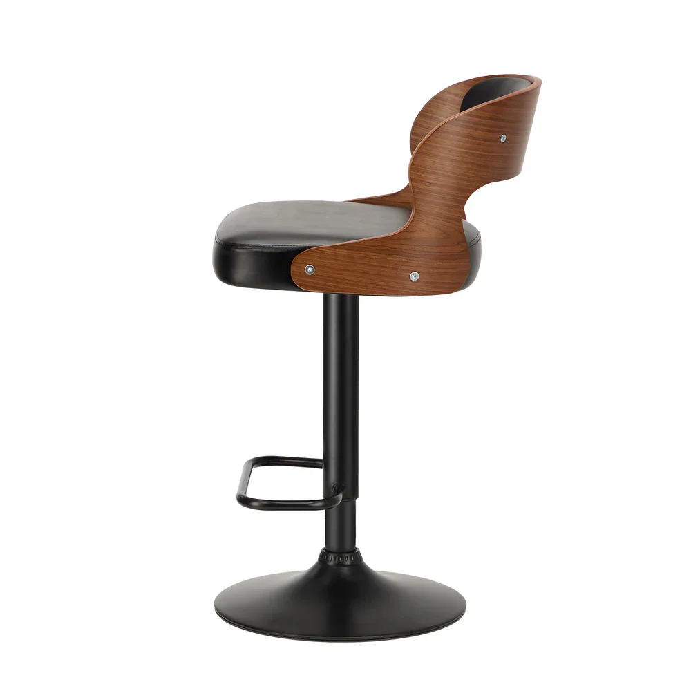 2X Bar Stool Gas Lift Kitchen Swivel Chair Leather LUKA - Image 8