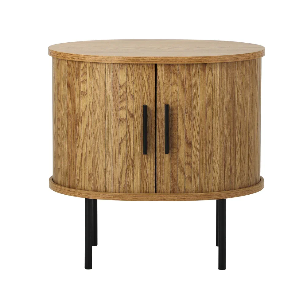 Set of 2 Bedside Tables Sliding Doors 2-tier - Image 2
