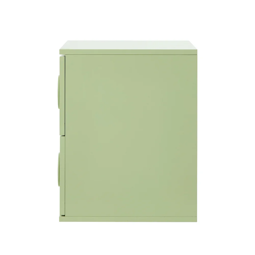 Bedside Table 2 Drawers Nightstand Side Storage Cabinet Green - Image 3