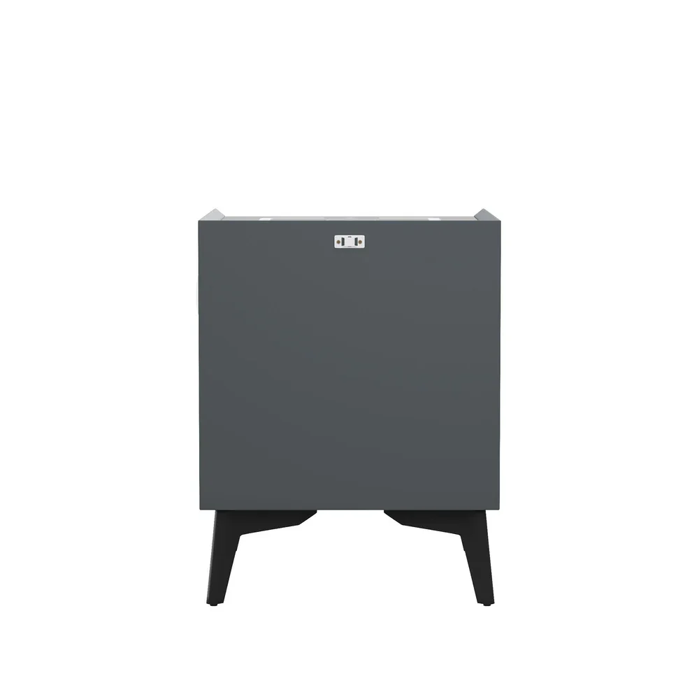 Smart Bedside Table Wireless Charging LED Lights 2 Drawers - Image 3