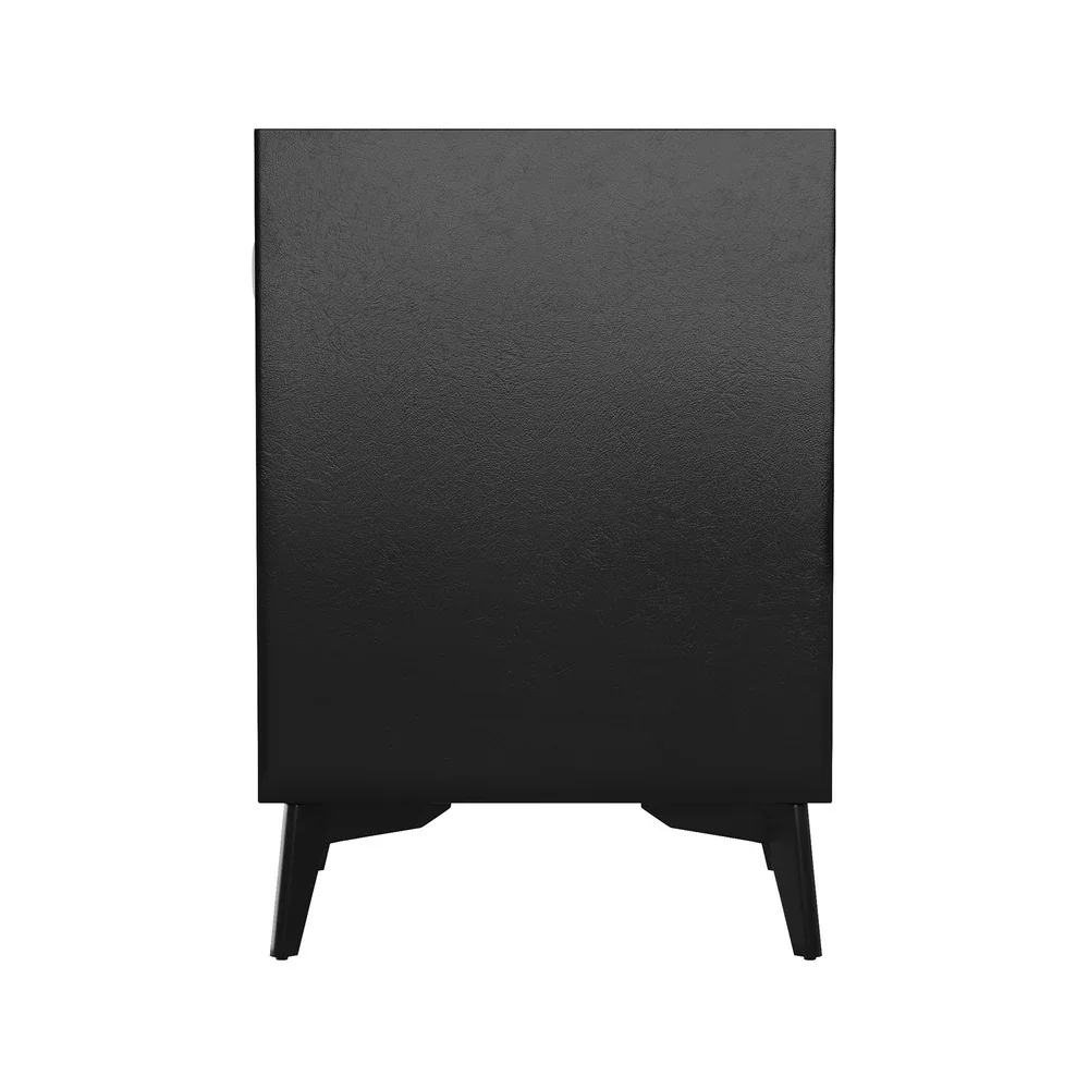 2x Smart Bedside Tables Wireless Charging LED 3 Drawers Black - Image 5
