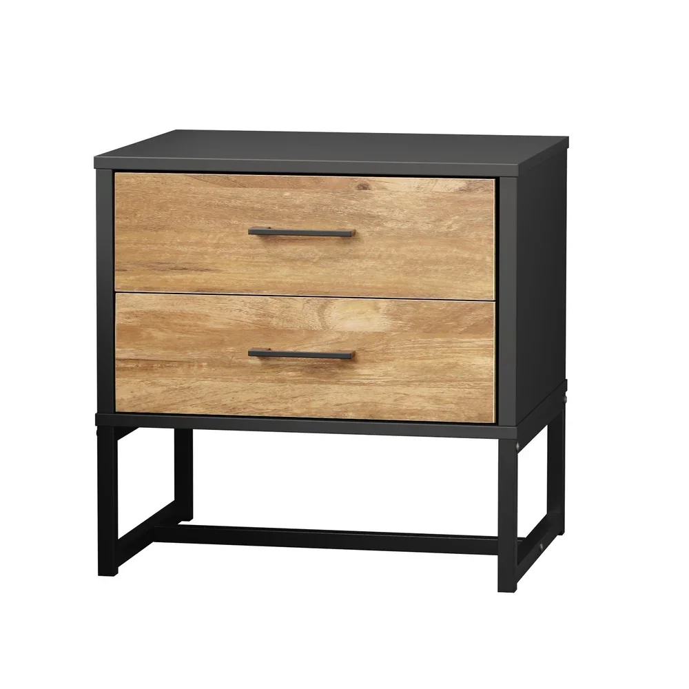 2x Bedside Table 2 Drawers Storage Metal Industrial - Image 6