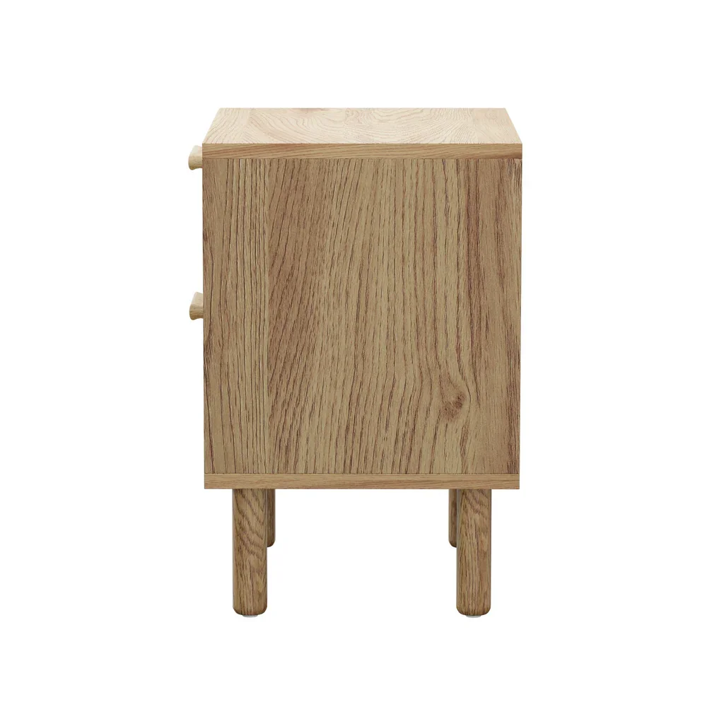 Bedside Table 2 Drawers Rattan Natural - Image 5