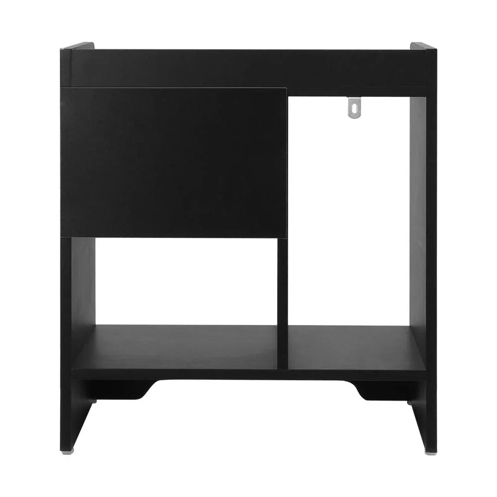 Bedside Table with Drawer & Storage Space Black - Image 6
