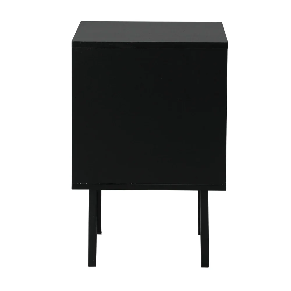 Bedside Tables Storage Cabinet Wood Black - Image 7