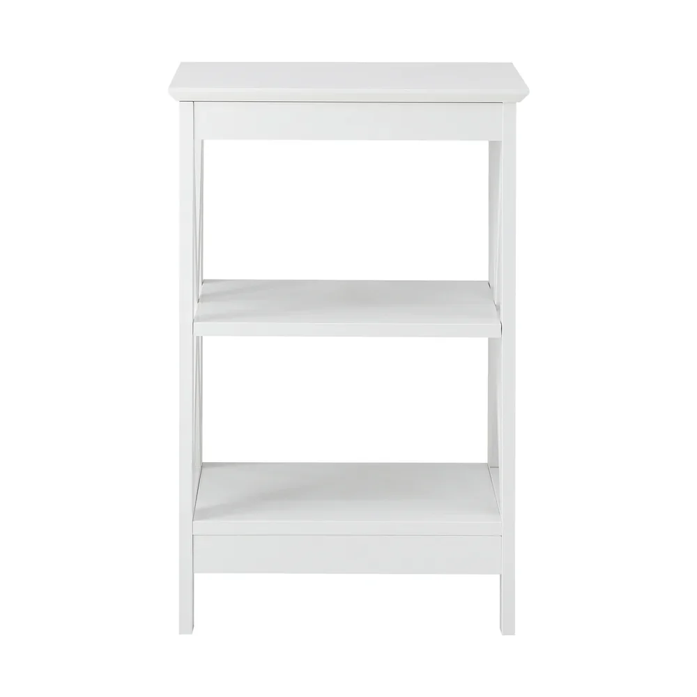 2x Side Table Coffee Bedside Sofa Storage 3-tier Shelf White - Image 7