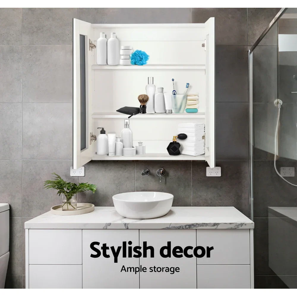 Bathroom Mirror Cabinet 600x720mm White - Image 6