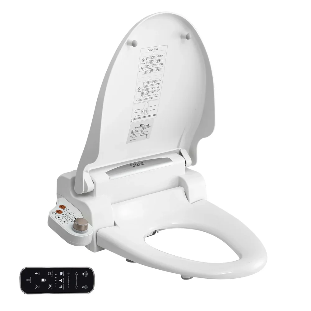 Electric Bidet Toilet Seat Cover LED Night Light Heated Seat with Remote