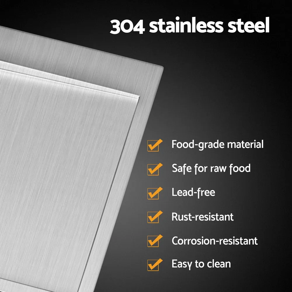 Kitchen Sink Basin Stainless Steel Under/Top/Flush Mount Bowl 155X50CM - Image 4